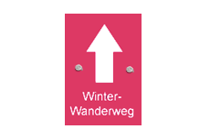 Sign on winter walking route